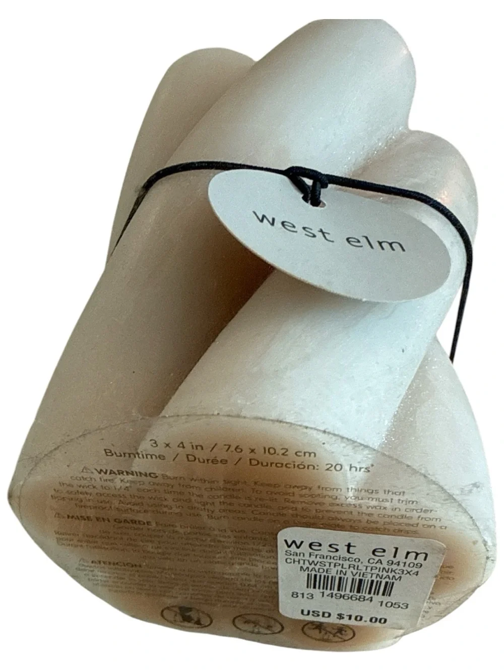west elm candle & glass candle holder NWT